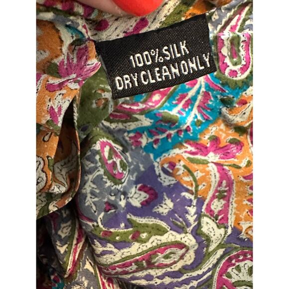 Tolani colorful paisley print short sleeves tunic top size M - Picture 5 of 15